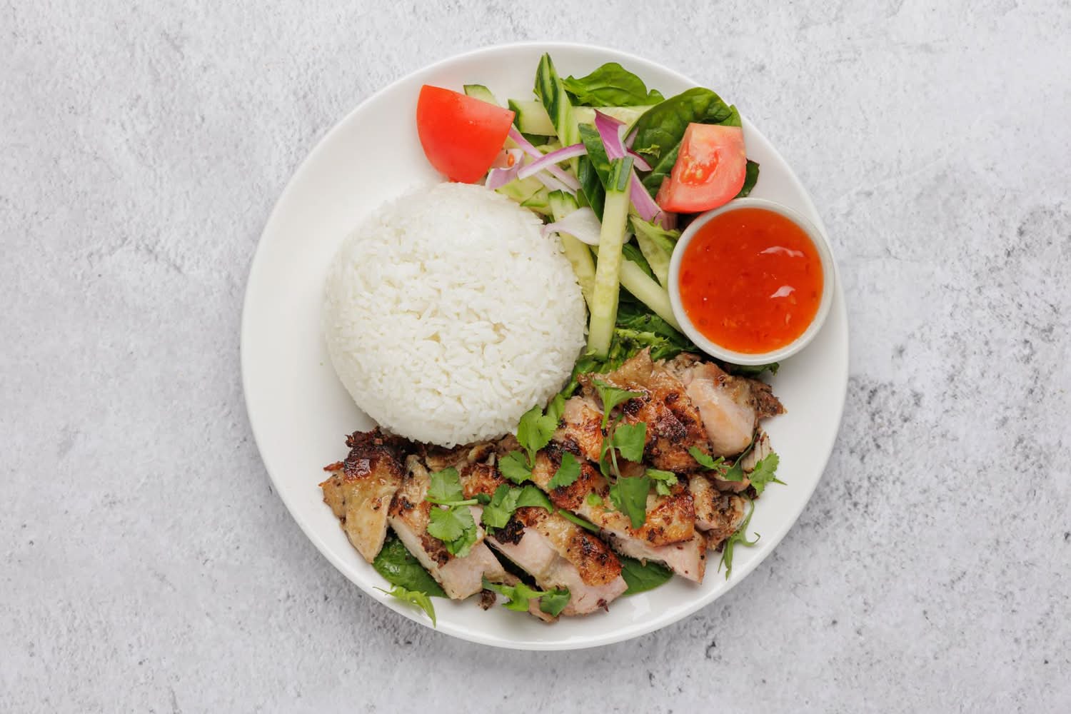 Grill BBQ Chicken with rice