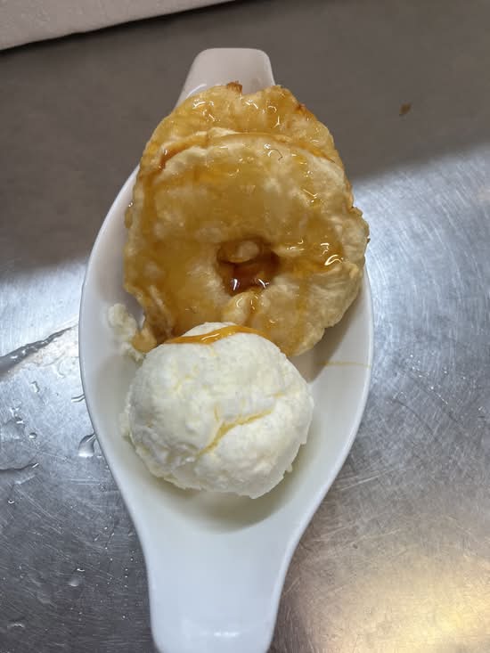 Pineapple Fritter and Ice Cream