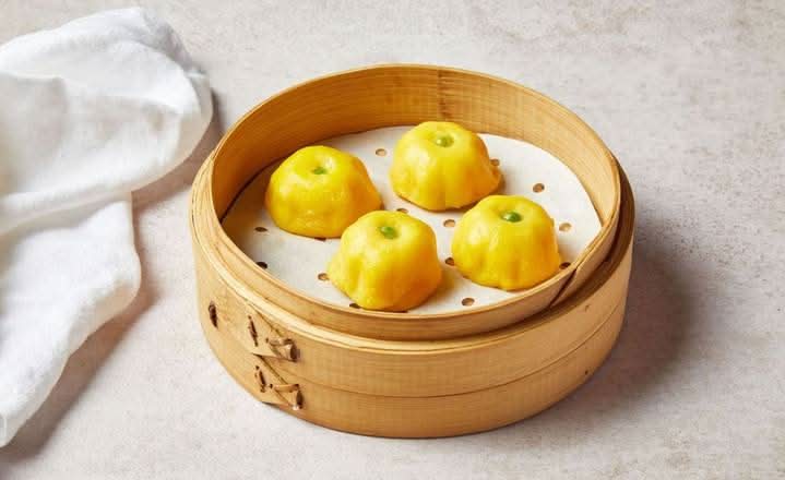 Pumpkin Rice Cakes with Sweet Red Bean