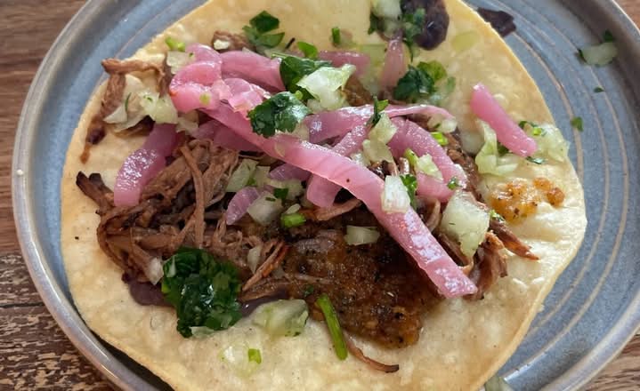 Slow Cooked Black Angus Beef Brisket Taco