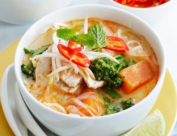 Laksa Soup with Egg Noodles