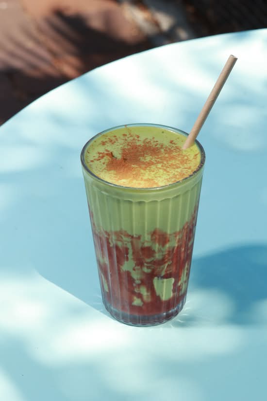 iced strawberry matcha