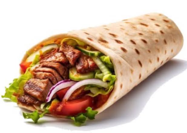 Lamb shish kebab wrap
