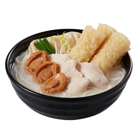 J.Mixian with Baby Abalone, Chicken & Fried Beancurd Rolls in TamJai Broth