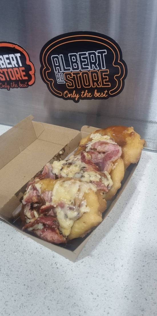 LOADED POTATO CAKES- Bacon cheese and gravy