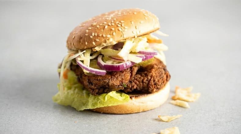 Chicken schnitzel burger
