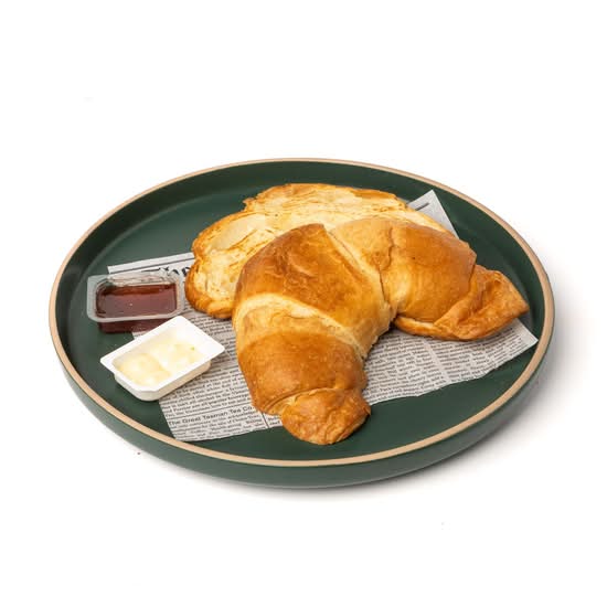 Plain Croissant With Butter & Jam