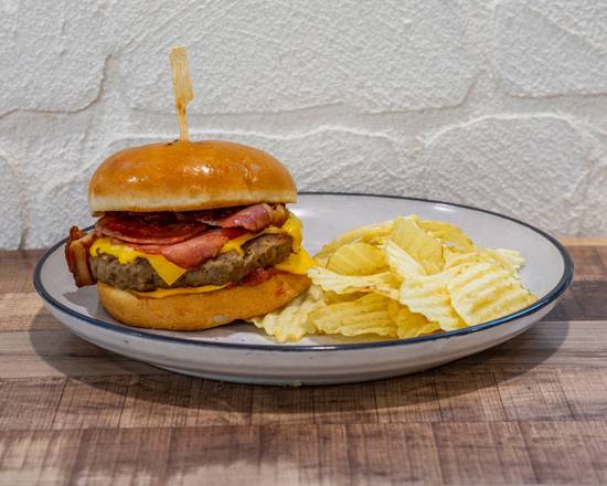Beef and Bacon Cheese Burger