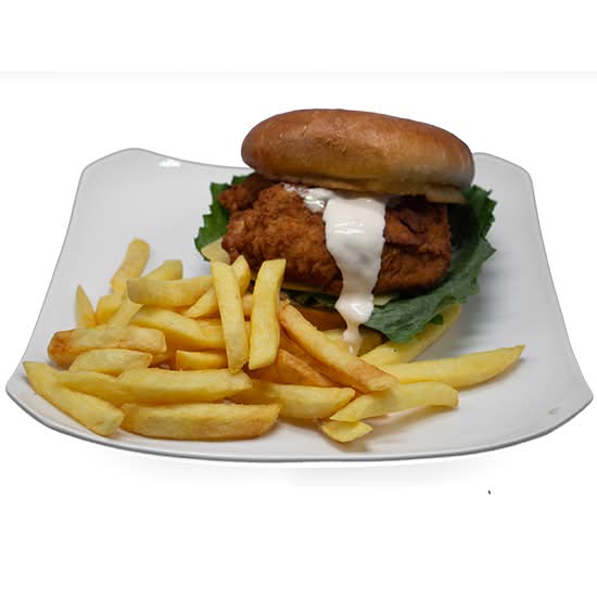 Southern Fried Chicken Burger with Chips