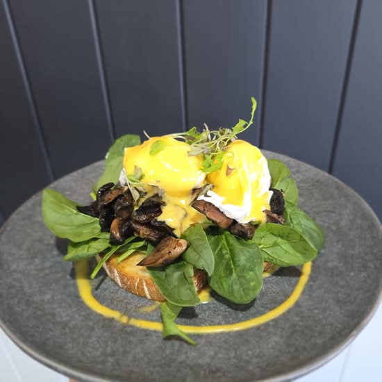 Eggs Benedict w/ Mixed Mushrooms Medley