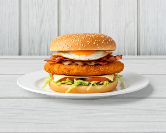 Chicken Schnitzel Burger with the Lot