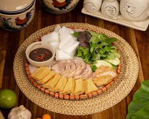 Bun Dau Mam Tom (Fried Tofu, Steamed Pork Belly with Fermented Shrimp Paste Vermicelli)