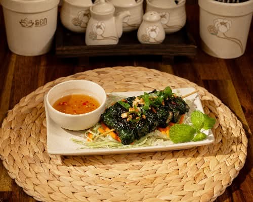 Cha La Lot (Pork Betel Leaf Skewers)