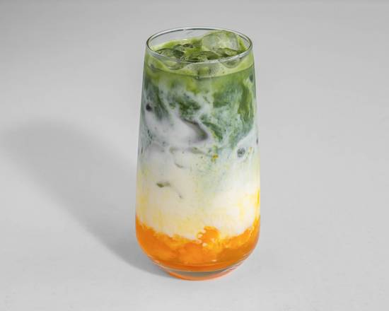 Iced Peach Matcha Latte