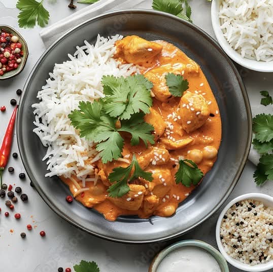 BUTTER CHICKEN WITH RICE