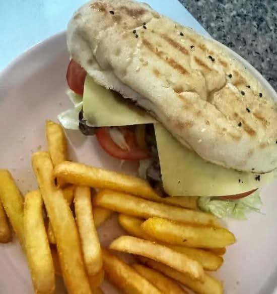 Steak Sandwich and Chips