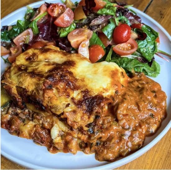 Lasagna and Small Garden Salad