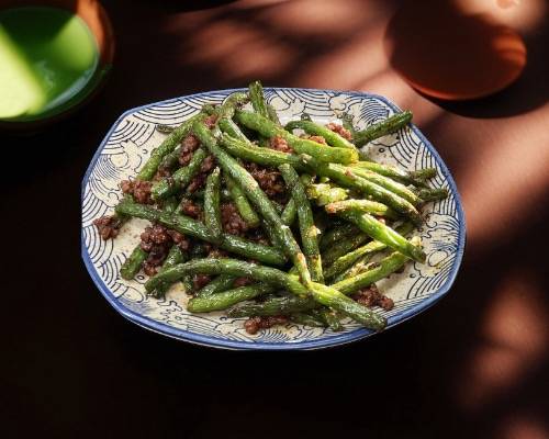 Stir Fried Green Beans with Pork Mince in XO Sauce