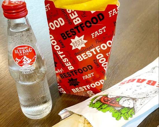 Kebab, Large Chips and Canned Drink