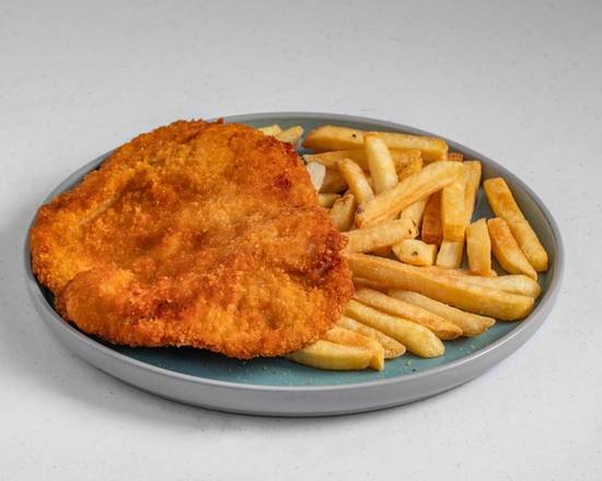 Chicken Schnitzel and Chips