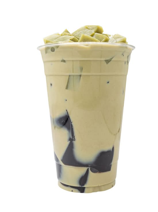 MATCHA MILK TEA WITH GRASS JELLY  (700ml)