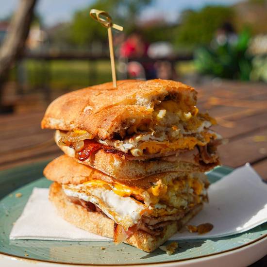 Loaded Double Bacon & Egg Long Roll