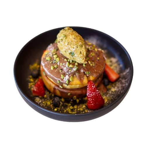 Dubai Chocolate Pistachio Hotcakes (V)