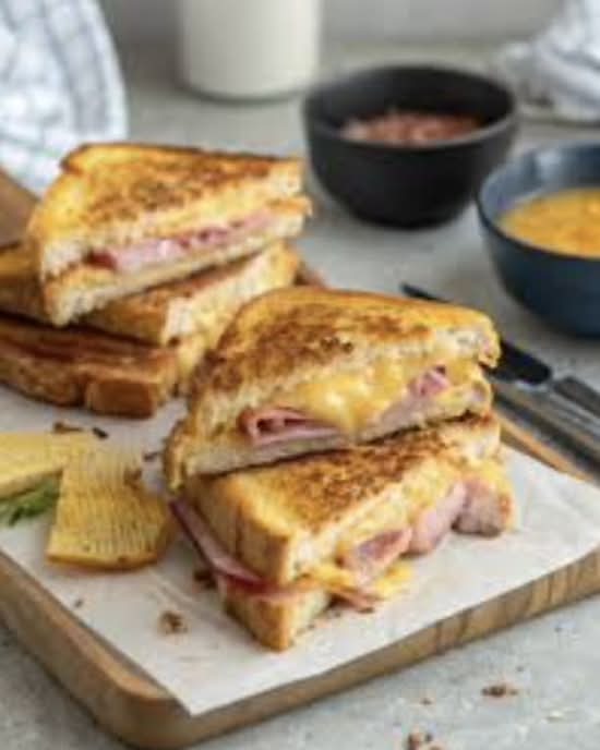 Ham Cheese Toastie in Thick Classic White Bread