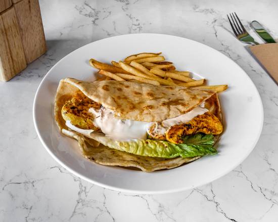 Grilled Chicken Wrap with Fries