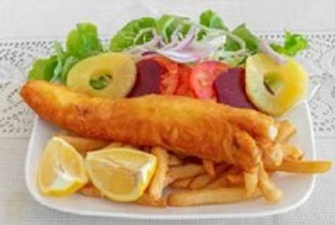 Fish Chips and Salad  ( Imported Fish  )