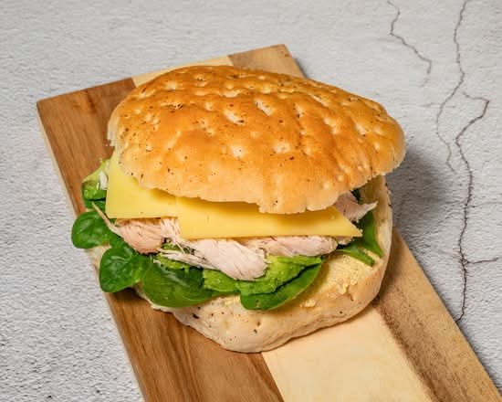 Chicken avocado focaccia