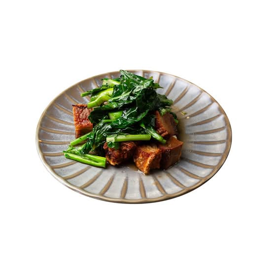 PAD PAK KANA MOO GROB