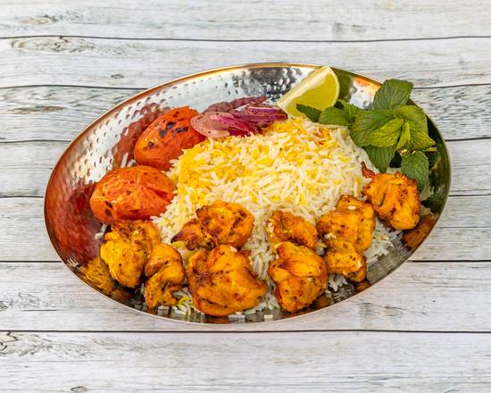 Joojeh Kabab with Steamed Rice