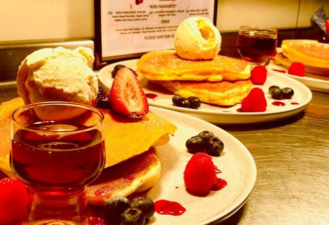 Pancakes w/ Vanilla Ice Cream
