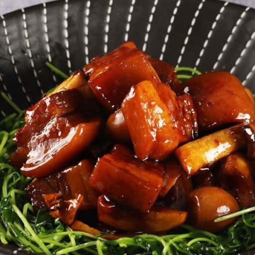 Slow Cooked Pork Belly Braised with Quail Eggs