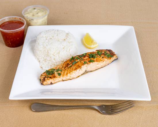 Grilled Salmon with Rice