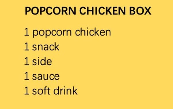 Popcorn Chicken Box