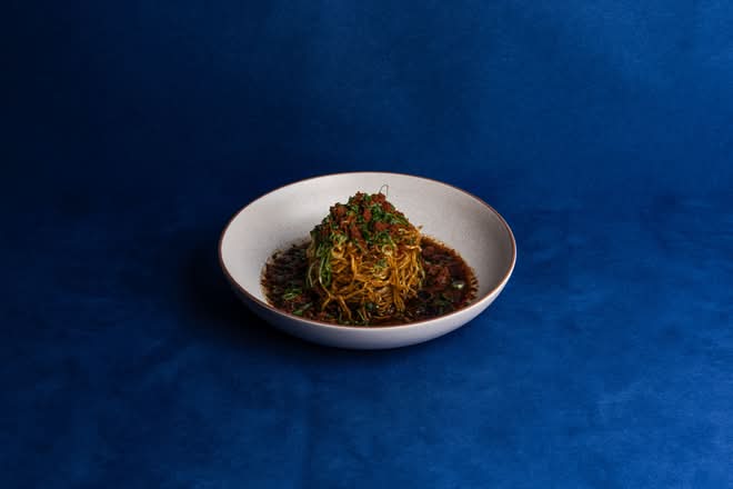 Duck Floss Egg Noodles