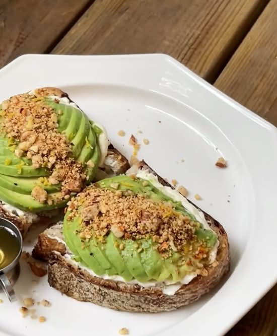 Honey Avo Toast With Nuts