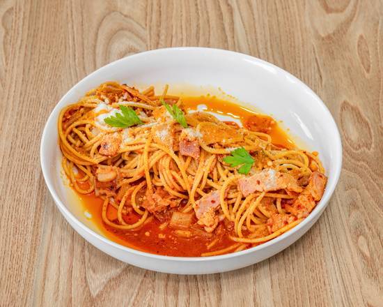 Kimchi Bacon Aglio E Olio Pasta