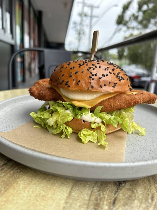 Chicken Schnitzel Burger & Fries