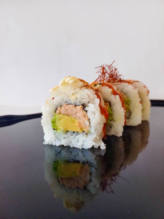 Spicy Tuna Mayonnaise and Avocado Inside Out Roll