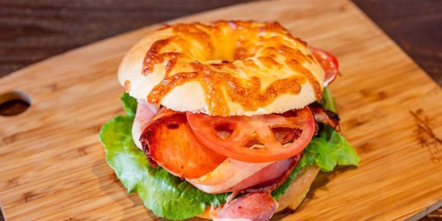 B.L.T on a Cheese Bagel