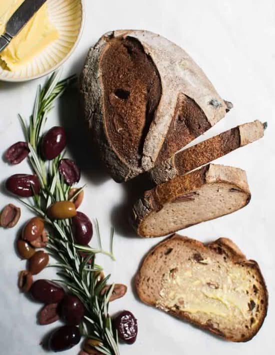Gluten Free Vegan Olive Sourdough Bread (V)(VG)(GF)