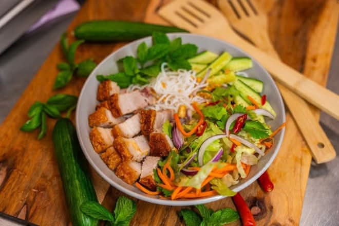 Roast Pork Vermicelli Salad Bowl