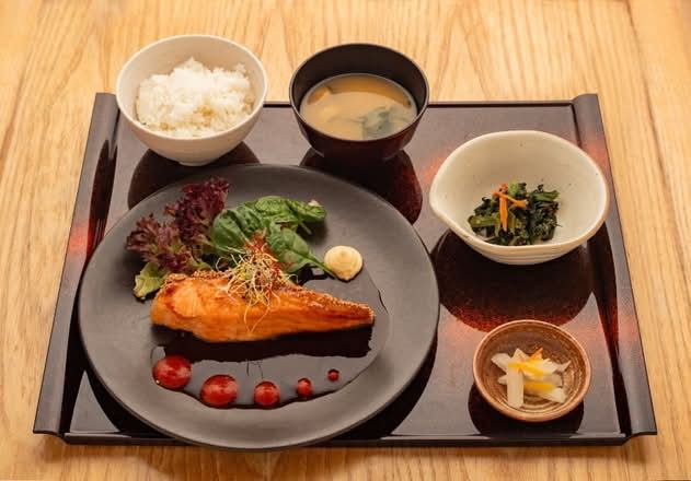 Spicy Salmon Teriyaki Teishoku-(A)