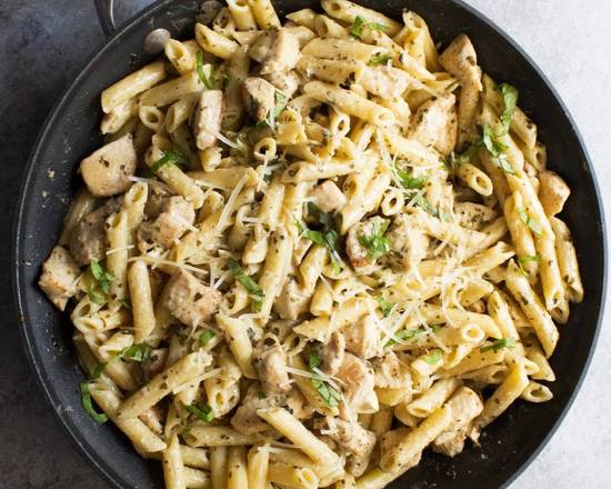 Chicken Mushroom Pesto Pasta
