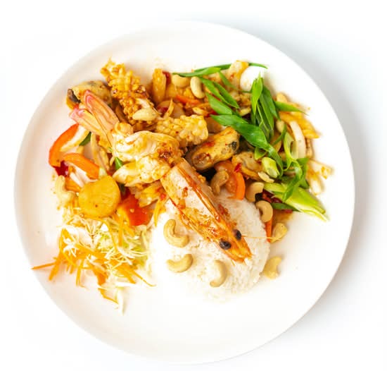 Cashew Nut Stir Fry and Rice