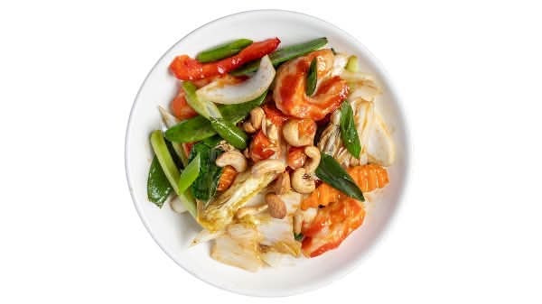 Vegan Prawns with Cashew Nuts and Rice (VG)