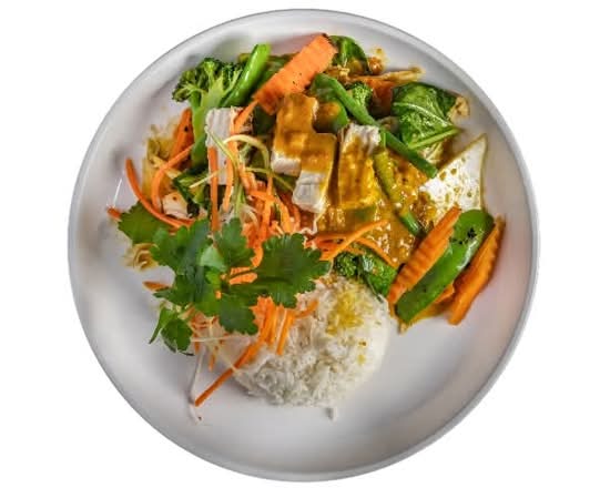 Vegan Tofu with Satay Sauce and Rice (VG)